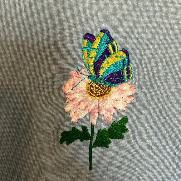 Vintage Embroidered Blue Button Down Shirt - Picture 9 of 15